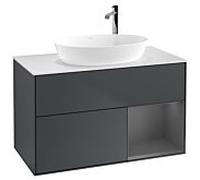 Villeroy & Boch V&B Meuble sous-lavabo Éclairage mural Finion 100, Pl w m, Rg A m Lac, md bl. m Lac Quantité:1