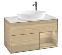 Villeroy & Boch V&B Meuble sous-lavabo Éclairage mural Finion 100, Plaque d'habillage blanc, Reg Oa ven, Oa ven Quantité:1