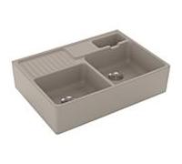Villeroy und Boch garniture de vidange double 632391AM match0, opération manuelle, restes de cuve, amande