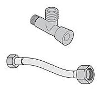 Villeroy und Boch kit de raccordement d'eau V9901900 tuyau 2000 /2 x 3/8 x 300 mm, vanne d'équerre 2000 /2x3/8