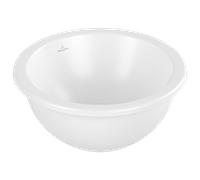 Villeroy und Boch Loop & friends 4A5201RW rond, sans rangée de trous pour robinetterie, sans trop-plein, Ø 38 cm, blanc pierre C-plus