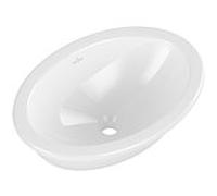Villeroy und Boch Loop & friends 4A5401R1 ovale, sans rangée de trous pour robinetterie, avec trop-plein, 48,5 x 32,5 cm, blanc C-plus