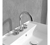 Villeroy und Boch Loop + Friends mitigeur lavabo à trois trous TVZ10600900061 poignée en croix, sans garniture de vidange , chromé