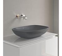 Villeroy und Boch Loop & friends vasque à poser 4A4901i4 56x38cm, sans banc de robinetterie, sans trop-plein, graphite C-plus