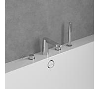 Villeroy und Boch Mélangeur bain 4 trous Conum TVT12700200061 avec douchette, chromé