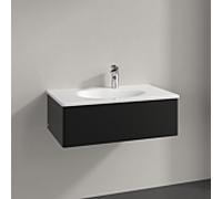 Villeroy und Boch Meuble sous-vasque Antao K01000PD 78,8x25,6x49,6cm, sans structure frontale, laqué noir mat