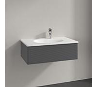 Villeroy und Boch Meuble sous-vasque Antao L01100GK 78,8x25,6x49,6cm, avec structure frontale, laqué mat anthracite, avec éclairage