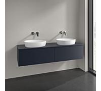 Villeroy und Boch Meuble sous-vasque Antao L39110HG 160x36x50cm, plan vasque laqué couleur, laqué mat bleu nuit, avec éclairage