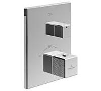 Villeroy und Boch Set de finition Mettlach TVT12600100061 thermostat encastré avec contrôle du volume unidirectionnel, chromé