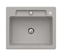 Villeroy und Boch Siluet évier 334602KD avec garniture de vidage et actionnement excentrique, Fossil