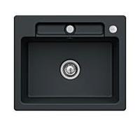 Villeroy und Boch Siluet évier 334602S5 avec garniture de vidage et actionnement excentrique, Ébène