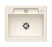 Villeroy und Boch Siluet évier à chasse d'eau 33462FKR avec garniture de vidage et actionnement excentrique, Crema
