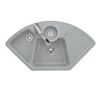 Villeroy und Boch Solo évier d'angle 670802AM garniture de vidange , fonctionnement excentrique, restes de cuve, Amande