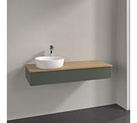 Villeroy und Boch sous vasque Antao K11111HL 120x19x50cm, plan vasque couleur chêne miel, laqué mat vert feuille