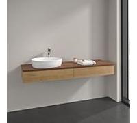 Villeroy und Boch sous-vasque Antao K15152HN 160x19x50cm, trou pour robinet, plan vasque couleur noyer chaud, chêne miel