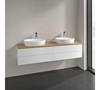 Villeroy und Boch sous vasque Antao K28011MT 160x36x50cm, plan vasque couleur chêne miel, laqué blanc mat