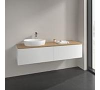 Villeroy und Boch sous vasque Antao K37011MT 160x36x50cm, plan vasque couleur chêne miel, laqué blanc mat