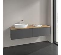 Villeroy und Boch sous vasque Antao L37011GK 160x36x50cm, plan vasque couleur chêne miel, laqué mat anthracite