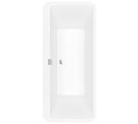 Villeroy und Boch Squaro Edge 12 baignoire rectangulaire Duo Q180SQE9T2BCVRW 180 x 80 cm, à Multiplex Trio , chromé, blanc pierre