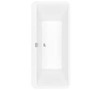 Villeroy und Boch Squaro Edge 12 baignoire rectangulaire Duo UBQ180SQE9W2VRW 180 x 80 cm, blanc pierre, avec bonde / trop-plein, chromé