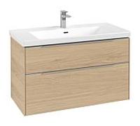 Villeroy und Boch Subway 3. 1930 C570L0VJ 97,3x57,6x47,8cm, avec LED / poignée aluminium brillant, chêne nordique