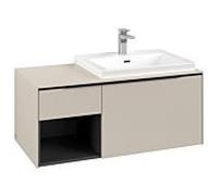 Villeroy et Boch Subway 3.0 Meuble sous plan, 2 tiroirs sur rails, 1001 x 423 x 500 mm droite Gri...