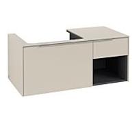 Villeroy & Boch Subway 3.0 - Meuble sous vasque avec 2 tiroirs & 1 découpe pour lavabo à gauche 1001x423x500mm gris cachemire/gris cachemire