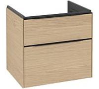 Villeroy und Boch Subway 3. 1930 C576L1VJ 62,2x57,6x47,8cm, avec LED / poignée Volcano noir, chêne nordique