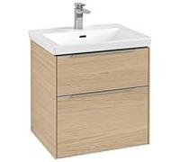 Subway 3.0 Villeroy et Boch vasque C578L0VJ 57,2x57,6x47,8cm, avec LED / poignée aluminium brillant, chêne nordique