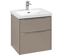 Subway 3.0 Villeroy et Boch vasque C578L0VM 57,2x57,6x47,8cm, avec LED / poignée aluminium brillant, taupe