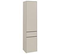 Villeroy & Boch Subway 3.0 - Armoire avec 2 portes & 1 tiroir coulissant & charnières à droite 400x1710x362mm gris cachemire/gris cachemire