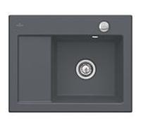 Villeroy und Boch Subway 45 Évier compact encastrable 331302i4 à droite, avec garniture de vidage , commande excentrique, 650 x 510 mm, graphite CeramicPlus