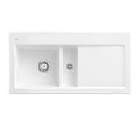 Villeroy und Boch Subway 60 évier encastrable 677001KG gauche, avec garniture de vidage , commande manuelle, 1000 x 510 mm, blanc neige CeramicPlus