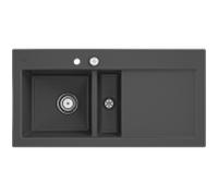 Villeroy und Boch Subway 60 évier encastrable 677002i4 gauche, avec garniture de vidage , commande excentrique, 1000 x 510 mm, graphite CeramicPlus
