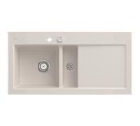 Villeroy und Boch Subway 60 évier encastrable 677002KR gauche, avec garniture de vidage , commande excentrique, 1000 x 510 mm, crema CeramicPlus