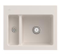 Villeroy und Boch Subway 60 Évier encastrable XM 678000KR Spülbecken , 620 x 510 mm, crème CeramicPlus