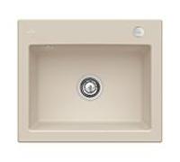 Villeroy und Boch Subway 60 S évier à encastrer 330902AM avec garniture de vidage , commande excentrique, 600 x 510 mm, amande CeramicPlus