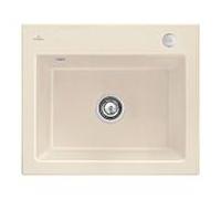 Villeroy und Boch Subway 60 S évier à encastrer 330902FU avec garniture de vidage , commande excentrique, 600 x 510 mm, ivoire CeramicPlus