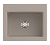 Villeroy und Boch Subway 60 S évier encastrable 330901AM avec garniture de vidage et commande manuelle, 600 x 510 mm, Amande