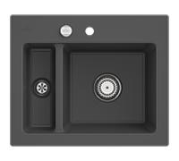 Villeroy und Boch Subway 60 XM évier encastrable 678002i4 avec garniture de vidage , commande excentrique, 620 x 510 mm, graphite CeramicPlus