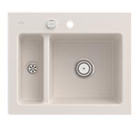 Villeroy und Boch Subway 60 XM évier encastrable 678002KR avec garniture de vidage , commande excentrique, 620 x 510 mm, crema CeramicPlus