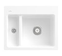 Villeroy und Boch Subway évier 67801FRW avec garniture de vidage et commande manuelle, White Stone