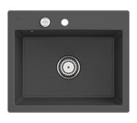 Villeroy und Boch Subway évier à chasse d'eau 33092Fi4 avec garniture de vidage et actionnement excentrique, Graphit
