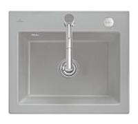 Villeroy und Boch Subway évier à chasse d'eau 33092FKD avec garniture de vidage et actionnement excentrique, Fossil