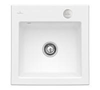 Villeroy und Boch Subway Évier à chasse d'eau 33152FRW avec garniture de vidage et actionnement excentrique, Stone White