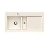 Villeroy und Boch Subway évier à chasse d'eau 67702FKR vasque à gauche, avec garniture de vidage et actionnement excentrique, crema