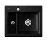 Villeroy und Boch Subway évier à chasse d'eau 67802FJ0 avec garniture de vidage et actionnement excentrique, chromite