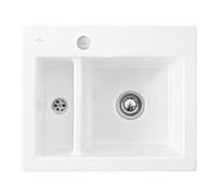 Villeroy und Boch Subway évier à chasse d'eau 67802FR1 avec garniture de vidage et actionnement excentrique, blanc