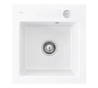 Villeroy und Boch Subway Évier à chasse d'eau 67812FKG avec garniture de vidage et actionnement excentrique, Blanc Neige