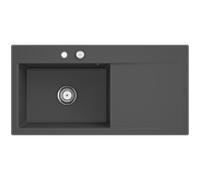 Villeroy und Boch Subway Évier à encastrer Style 60 336202i4 vasque à gauche, garniture de vidange avec commande excentrique, 1000 x 510 mm, Graphite
